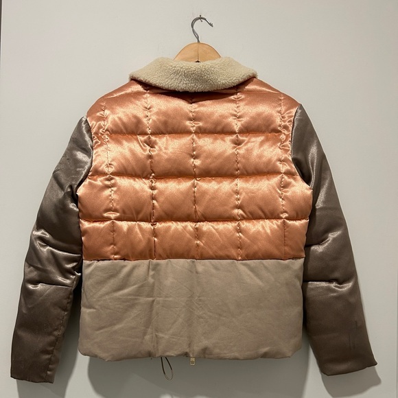 Maison Scotch Teddy-Collar Satin Bomber Jacket Size XS - Picture 15 of 16